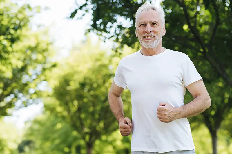 Man running outdoors