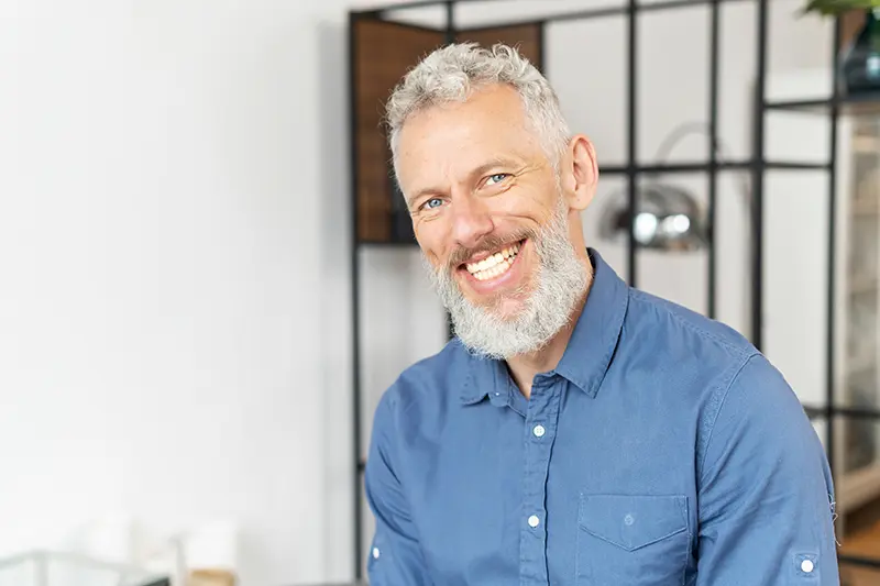 Middle-aged man smiling