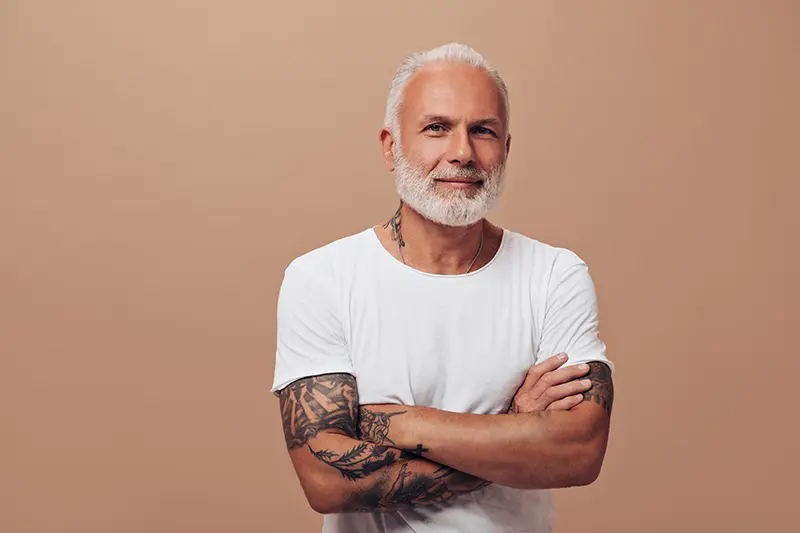 Older man smiling