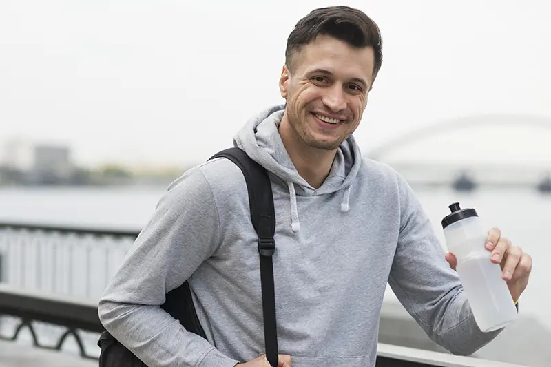 Positive male smiling